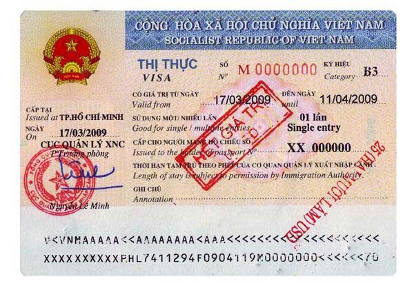 Vietnam visa for US citizens - Official Form